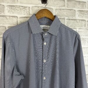 Mizzen + Main Performance Polyester Stretch Micro Houndstooth Shirt Mens LARGE